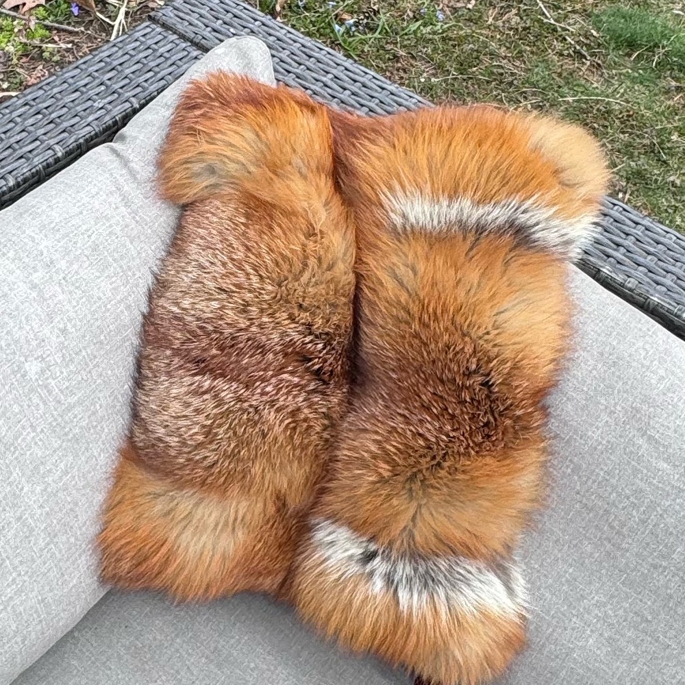 Vintage Genuine Red Fox Fur Hand Muff - Picture 13 of 15